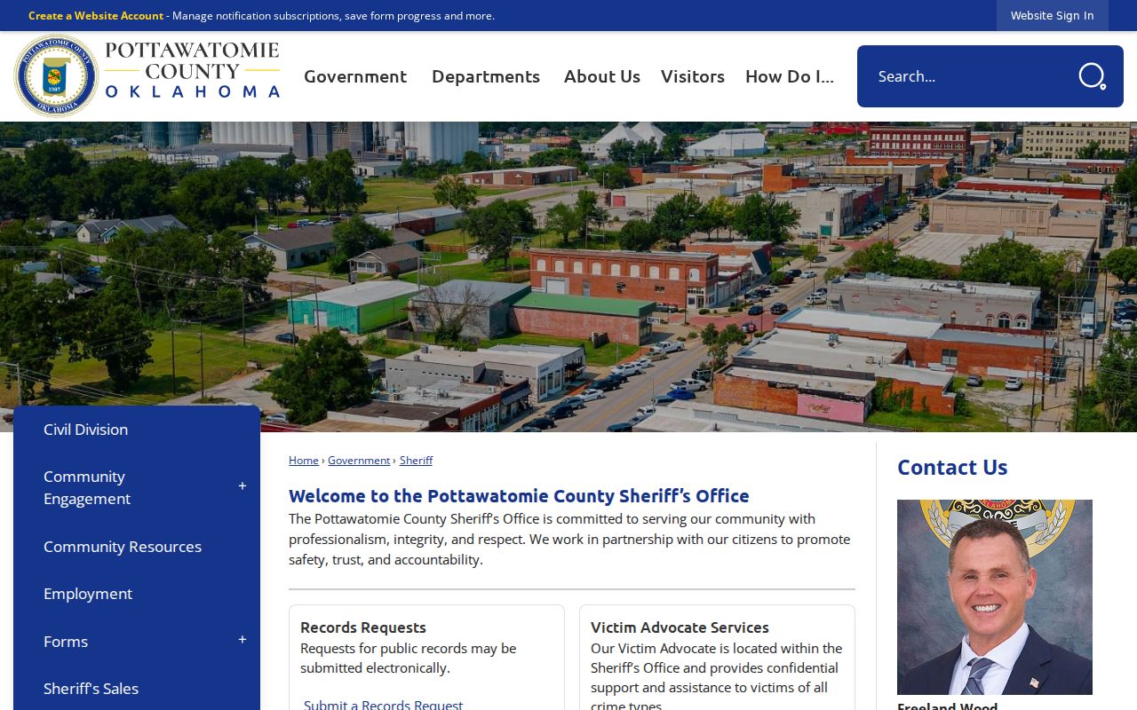 Shawnee neighbors Pottawatomie County Sheriff records page