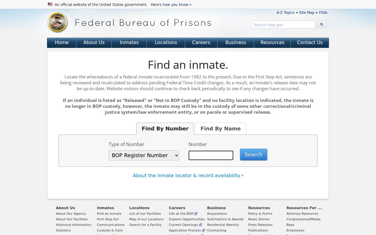 Shawnee resident lookup federal custody locator screen