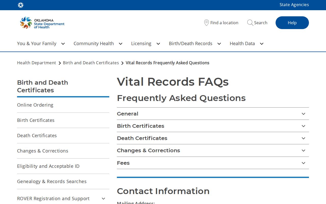Shawnee resident lookup Oklahoma vital record application guidance