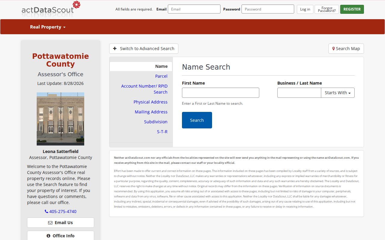 Shawnee street directory Pottawatomie property search